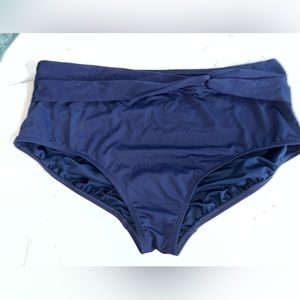 Lands end navy bottoms solid wide waistband 20w